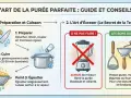Guide pour une purée maison parfaite : préparation, cuisson, égouttage et écrasage. Évitez le mixeur pour une texture aérée et fondante.