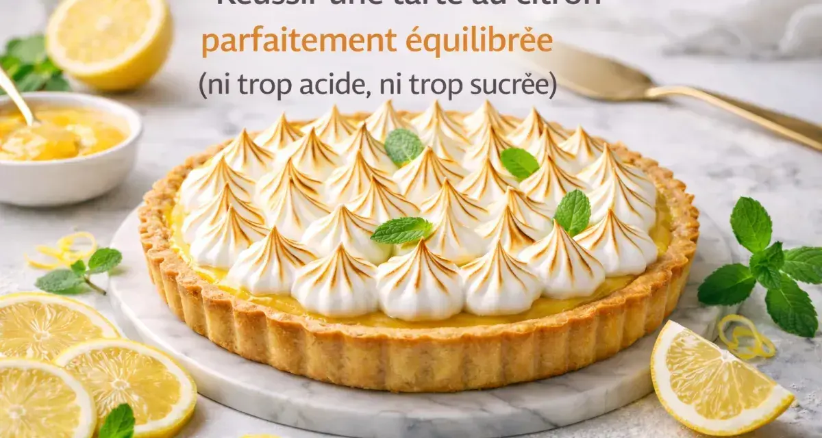Tarte au citron meringuée, une recette pour un équilibre parfait entre acidité et douceur. Délicieuse et visuellement attrayante.