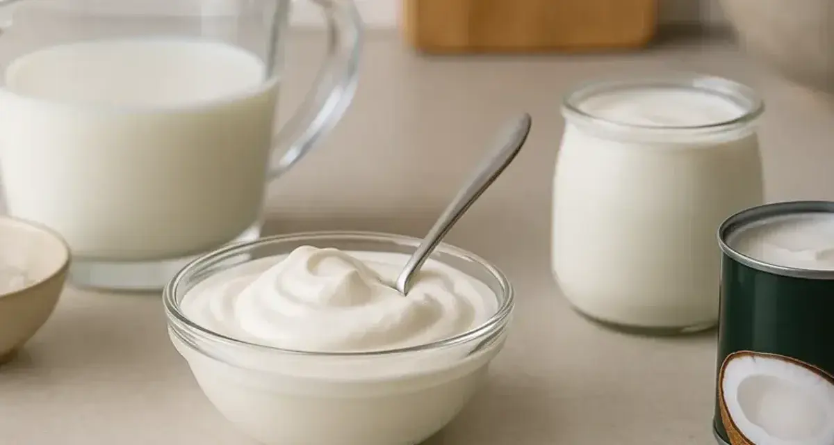 Yaourt, lait et crème de coco : des alternatives pour remplacer la crème fraîche dans vos recettes.