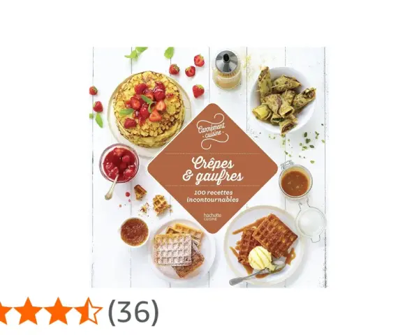 Livre "Crêpes & gaufres : 100 recettes incontournables" de Carrément Cuisine. Idéal pour trouver une recette 100 crêpes Marmiton.