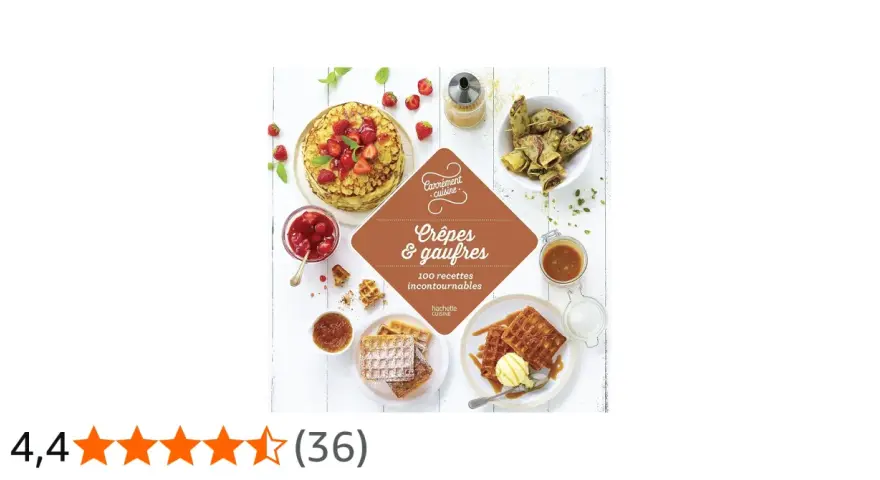 Livre "Crêpes & gaufres : 100 recettes incontournables" de Carrément Cuisine. Idéal pour trouver une recette 100 crêpes Marmiton.